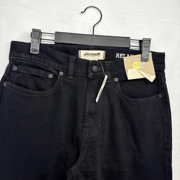 Madewell Jeans men's 28x30 Black Relaxed Taper Leg Slouchy 5 Pocket Design NEW - Picture 1 of 12